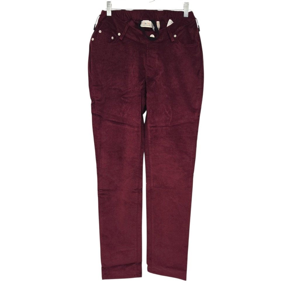 d&co Heritage Adaptive Corduroy Pants Womens Size 4 Burgundy Red Straight Leg